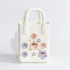 White Casual Flowers Metal Accessories Trim Bags
