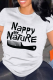 White Casual Letter Print O Neck Tops