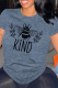 Dark Blue Casual Animal Print Letters O Neck Tops