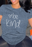 Pink Letter Print O Neck Tops