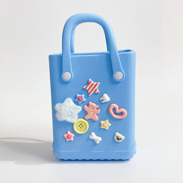 Blue Daily Cartoon Patchwork Bags