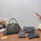 Black Casual Letters Gradient Patchwork Chains Bags