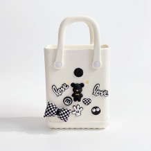 White Casual Cartoon Patchwork Bags