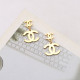 Gold Daily Letters Hollow Out Earrings