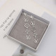 Silver White Daily Letters Hollow Out Earrings