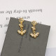 Gold Daily Letters Rhinestone Decor Earrings