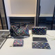 Black Casual Letters Gradient Patchwork Bags