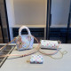 White Casual Letters Gradient Zipper Bags