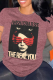 Purplish Red Casual portrait O Neck Tops