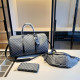 Grey Vacation Plaid Patchwork Zipper Contrast Bags