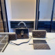 Black Casual Letters Patchwork Metal Accessories Trim Contrast Bags