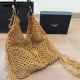 Yellow Vacation Letters Weave Fringed Hem Bags