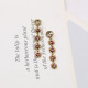 Gold Daily Letters Colored Diamonds Hollow Out Earrings