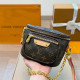 Brown Daily Letters Patchwork Zipper Bags