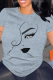 Grey Casual portrait Contrast O Neck Tops