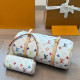 White Casual Letters Gradient Patchwork Zipper Bags