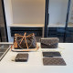 Brown Casual Letters Patchwork Bags