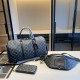 Black Gray Casual Letters Zipper Contrast Bags