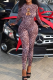 Leopard Print Sexy Leopard Print Hollow Out O Neck Skinny Jumpsuits
