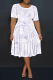 Light Purple Casual Print Patchwork O Neck Long Plus Size Dresses