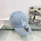 Blue Casual Daily Letters Patchwork Hat