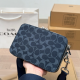 Deep Blue Casual Daily Letters Zipper Bags