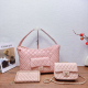 Pink Casual Daily Letters Zipper Bags