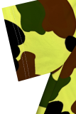Green Casual Print Patchwork Off Shoulder Long Dresses