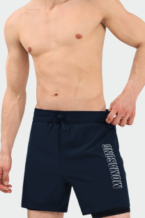 Tibetan Blue Sportswear Letters Pocket Board Shorts