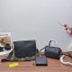 Black Daily Letters Chains Zipper Bags