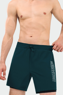 Ink Green Sportswear Letters Pocket Board Shorts