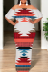 Red Blue Casual Print Patchwork Off Shoulder Long Dresses