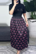 Black Elegant Letters Patchwork O Neck Short Sleeve Two Pieces