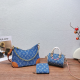 The cowboy blue Daily Letters Chains Zipper Bags