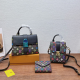 Black Brown Daily Letters Patchwork Bags