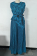 Malachite Green Elegant Solid Color Pleated Irregular Hem O Neck Sleeveless Two Pieces