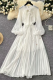 White Elegant Solid Color Beading Strap Design Flower Shape O Neck Long Dresses