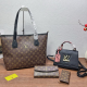Brown Letters Zipper Bags