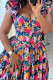 Colour Sexy Print Patchwork Asymmetrical Collar Irregular Dresses