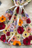 Black Red Sexy Flowers Strap Design Sling Dresses