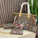 Brown Casual Daily Letters Zipper Bags