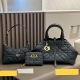 Black Casual Daily Letters Zipper Bags