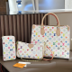 White Daily Letters Chains Zipper Bags
