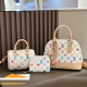 White Daily Letters Zipper Bags