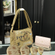 Khaki Daily Letters Zipper Bags