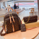 Brown Daily Letters Chains Zipper Bags