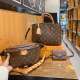 Brown Daily Letters Patchwork Bags