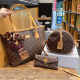 Brown Daily Letters Zipper Bags