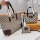 Brown Daily Letters Zipper Bags