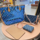 Blue Daily Letters Zipper Bags